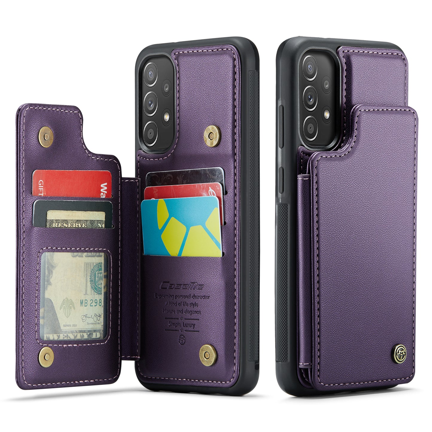 New RFID Blocking Card Holder Leather Phone Case for Samsung Galaxy A