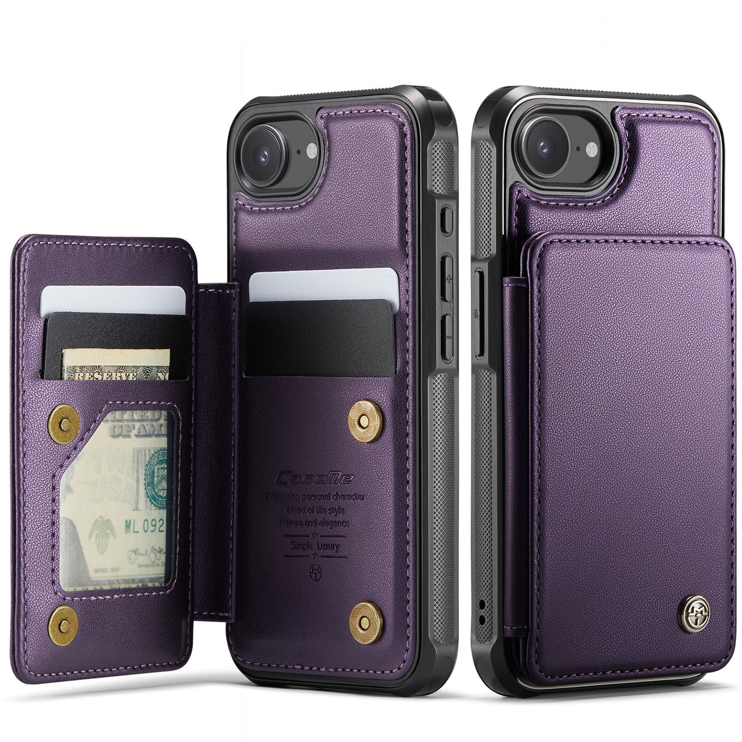 New RFID Blocking Card Holder Leather Phone Case for iPhone