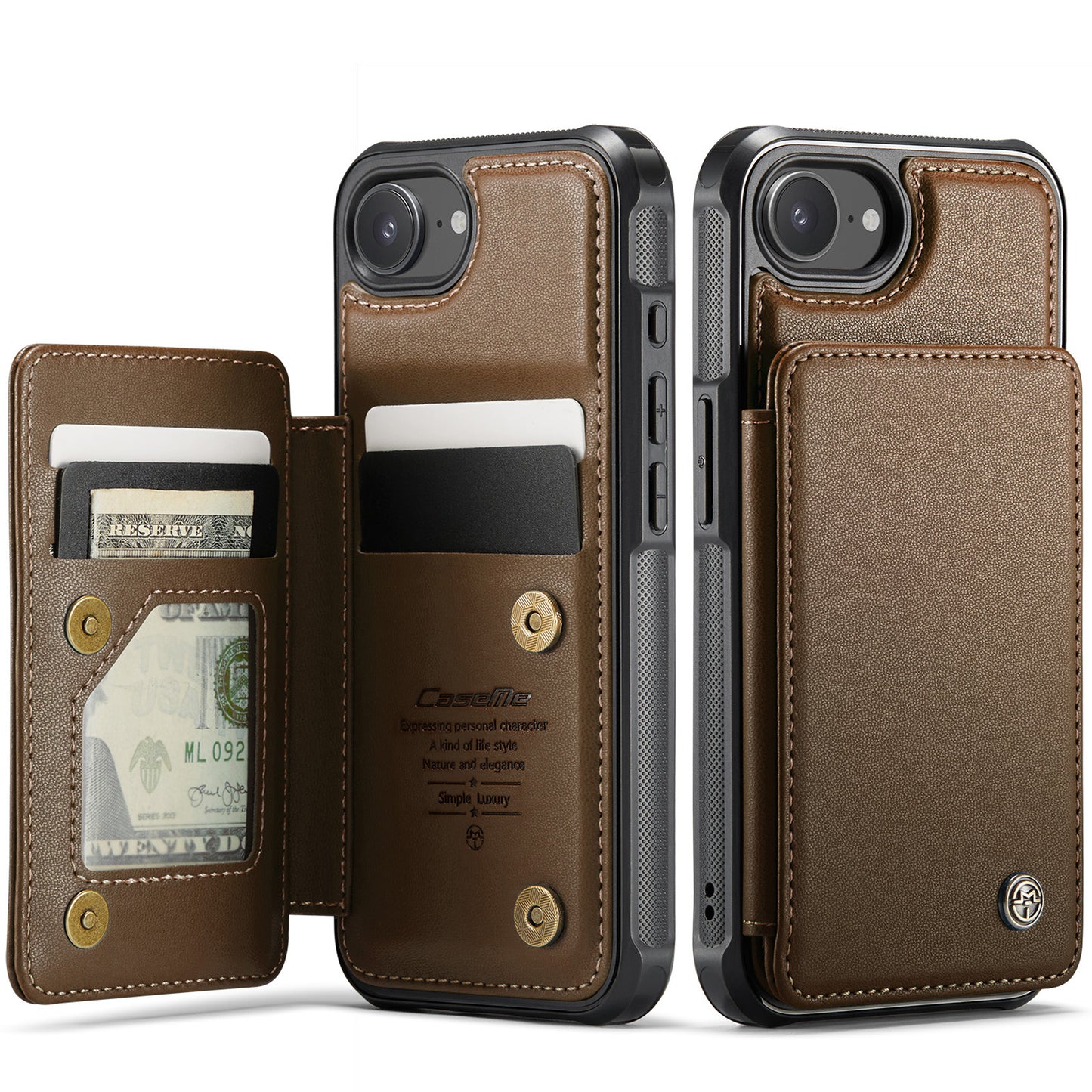 New RFID Blocking Card Holder Leather Phone Case for iPhone