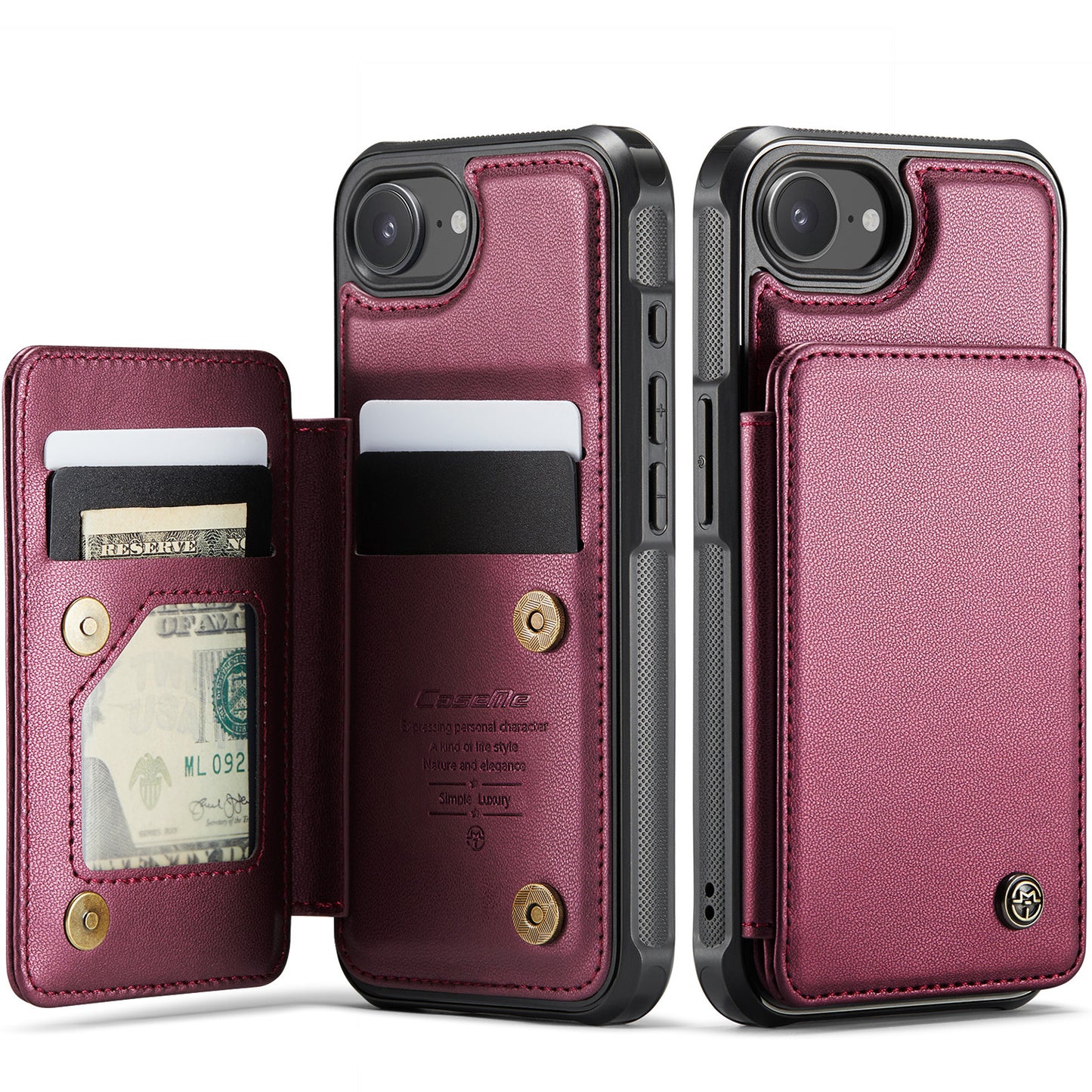 New RFID Blocking Card Holder Leather Phone Case for iPhone