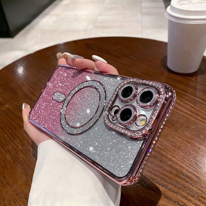 New Bling Bling Bling Glitter Lens Protector Magsafe Phone Case for iPhone